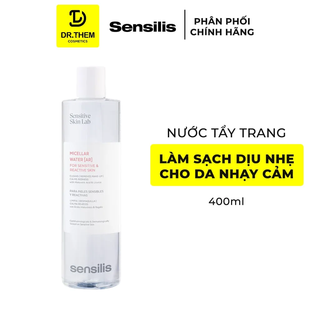 Nước Tẩy Trang Sensilis Micellar Water AR Làm Sạch Dịu Nhẹ Giảm Mẩn Đỏ Cho Da Nhạy Cảm 400ml