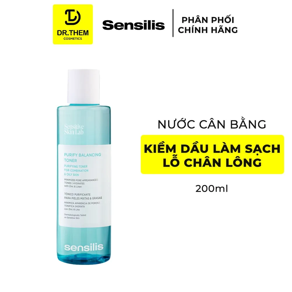 Toner Cân Bằng Sensilis Purify Balancing Toner Kiềm Dầu Se Khít Lỗ Chân Lông Cho Da Dầu Mụn 200ml