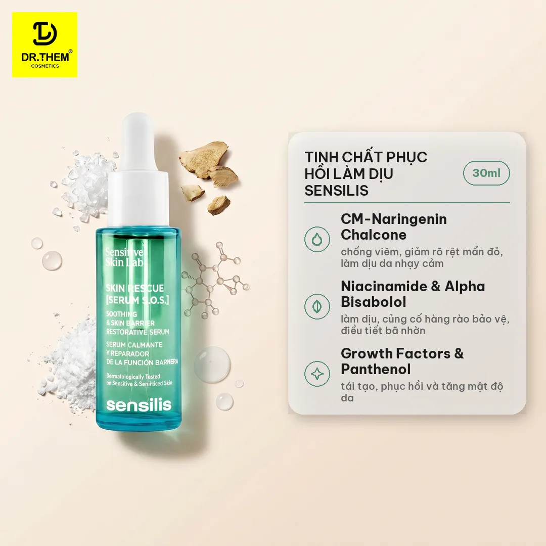 Tinh Chất Sensilis Skin Rescue Serum S.O.S Hỗ Trợ Phục Hồi Làm Dịu Giảm Mẩn Đỏ Cho Da Nhạy Cảm 30ml 2