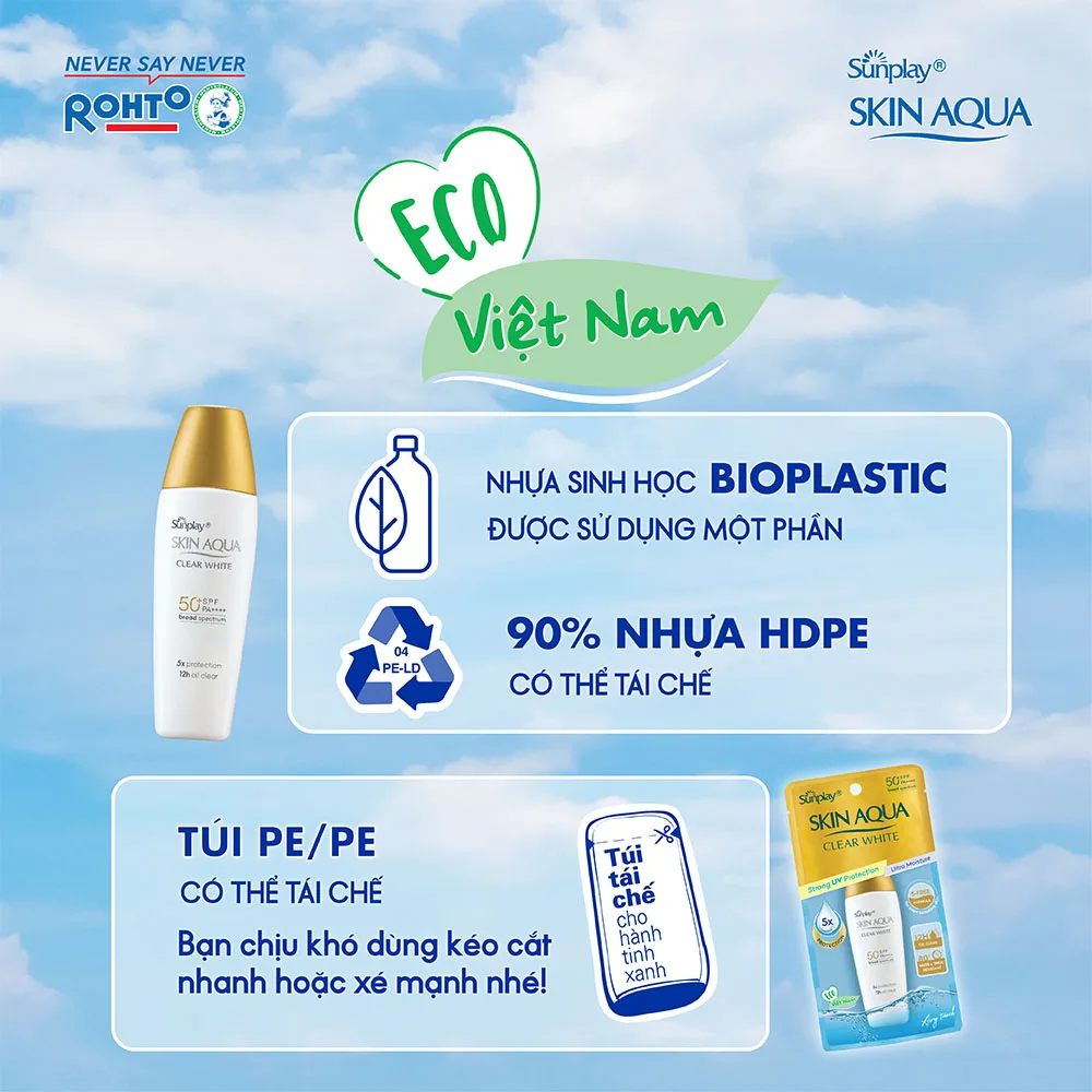 Sữa Chống Nắng Sunplay Skin Aqua Clear White SPF50+ PA++++ Dưỡng Da Sáng Mịn Kiềm Dầu 25g 55g 5