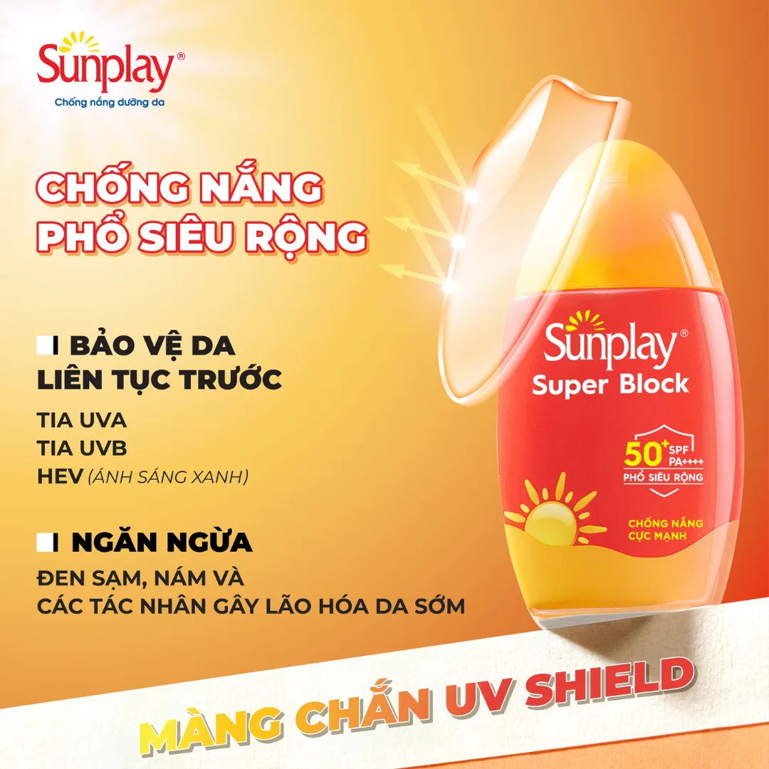 Sữa Chống Nắng Sunplay Super Block SPF50+ PA++++ Bảo Vệ Vượt Trội Kháng Nước Cho Mọi Loại Da 30g 70g 4