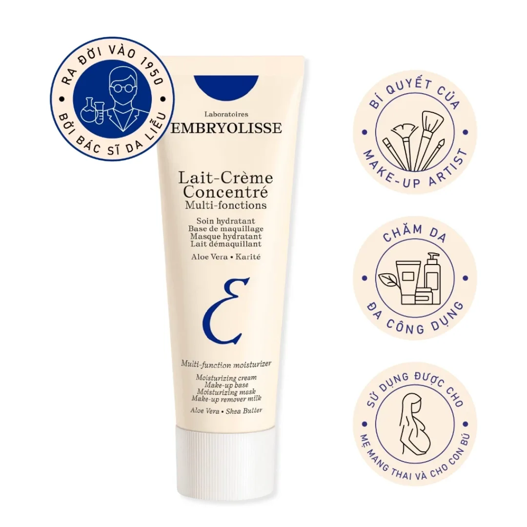 Sữa Dưỡng Ẩm Embryolisse Lait Crème Concentré Hỗ Trợ Phục Hồi Làm Mềm Da Khô Đa Công Dụng 5ml 30ml 75ml 2