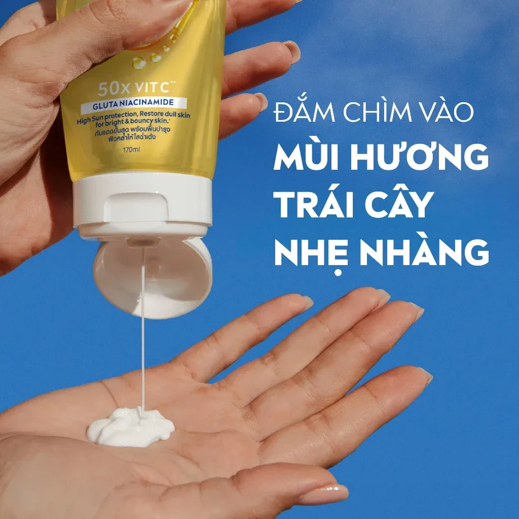 Sữa Dưỡng Thể Chống Nắng Nivea Vitamin Super C+ SPF50 PA+++ Dưỡng Sáng Ngừa Thâm Sạm Cho Toàn Thân 170ml/300ml 7