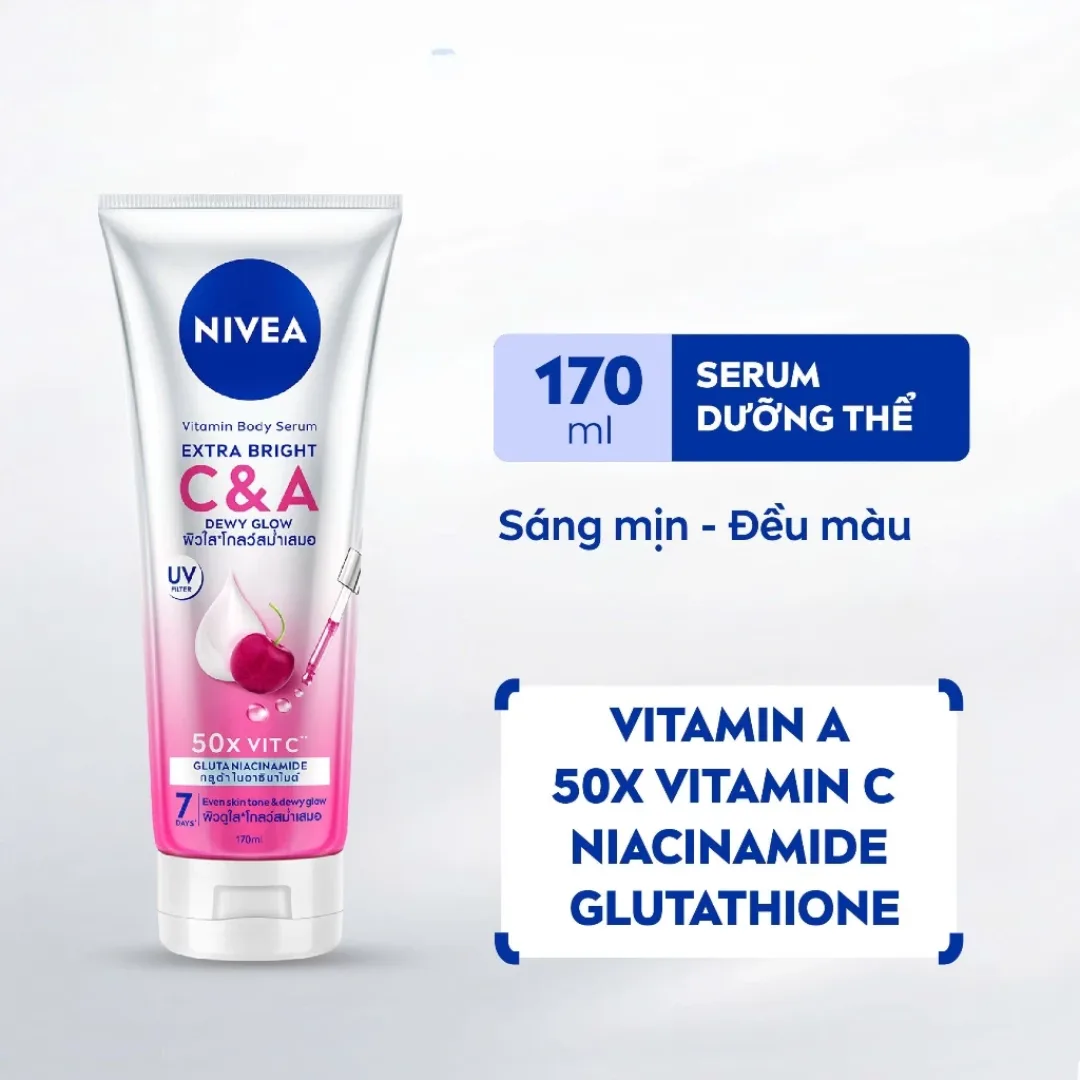 Sữa Dưỡng Thể Nivea Extra Bright Body Serum Dưỡng Sáng Đều Màu Hỗ Trợ Mờ Thâm Nám Cho Da Cơ Thể 170ml/300ml/350ml 5
