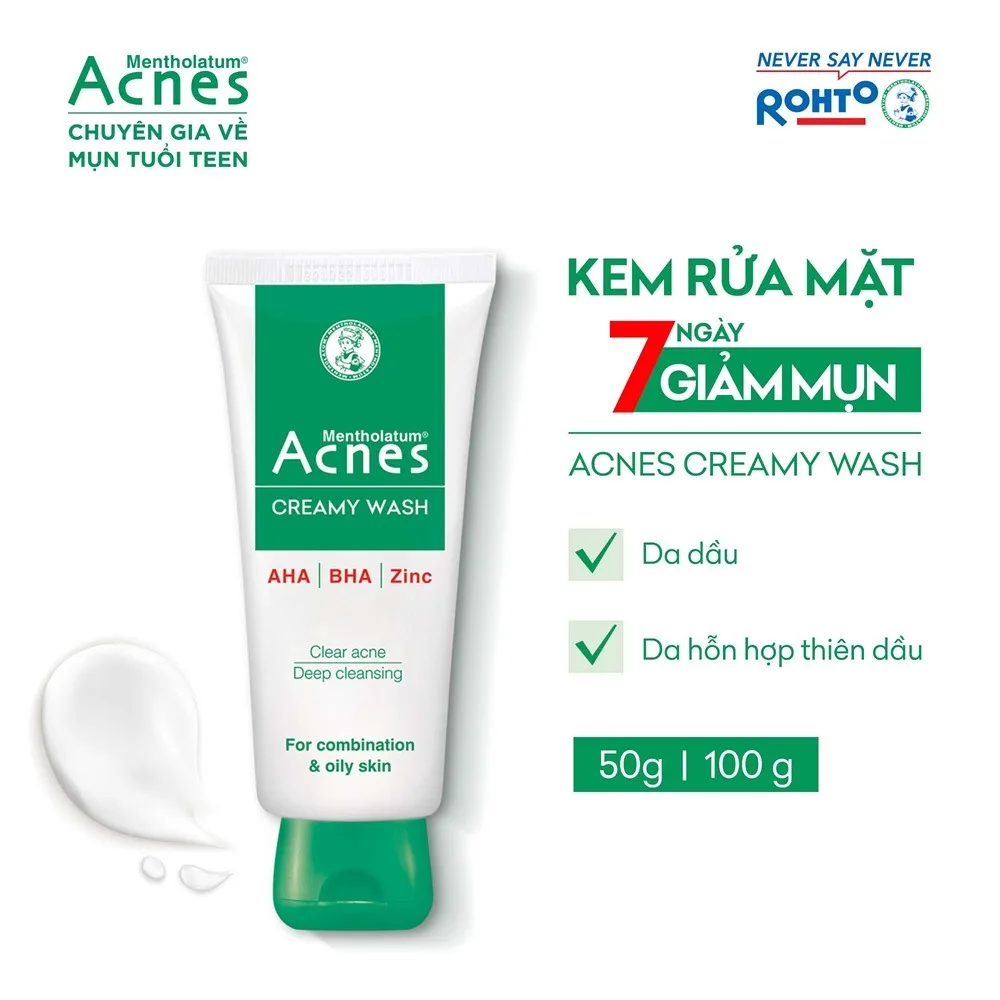 Sữa Rửa Mặt Acnes Oil Control Creamy Foaming Gentle Wash Làm Sạch Kiểm Soát Nhờn Ngừa Mụn 2