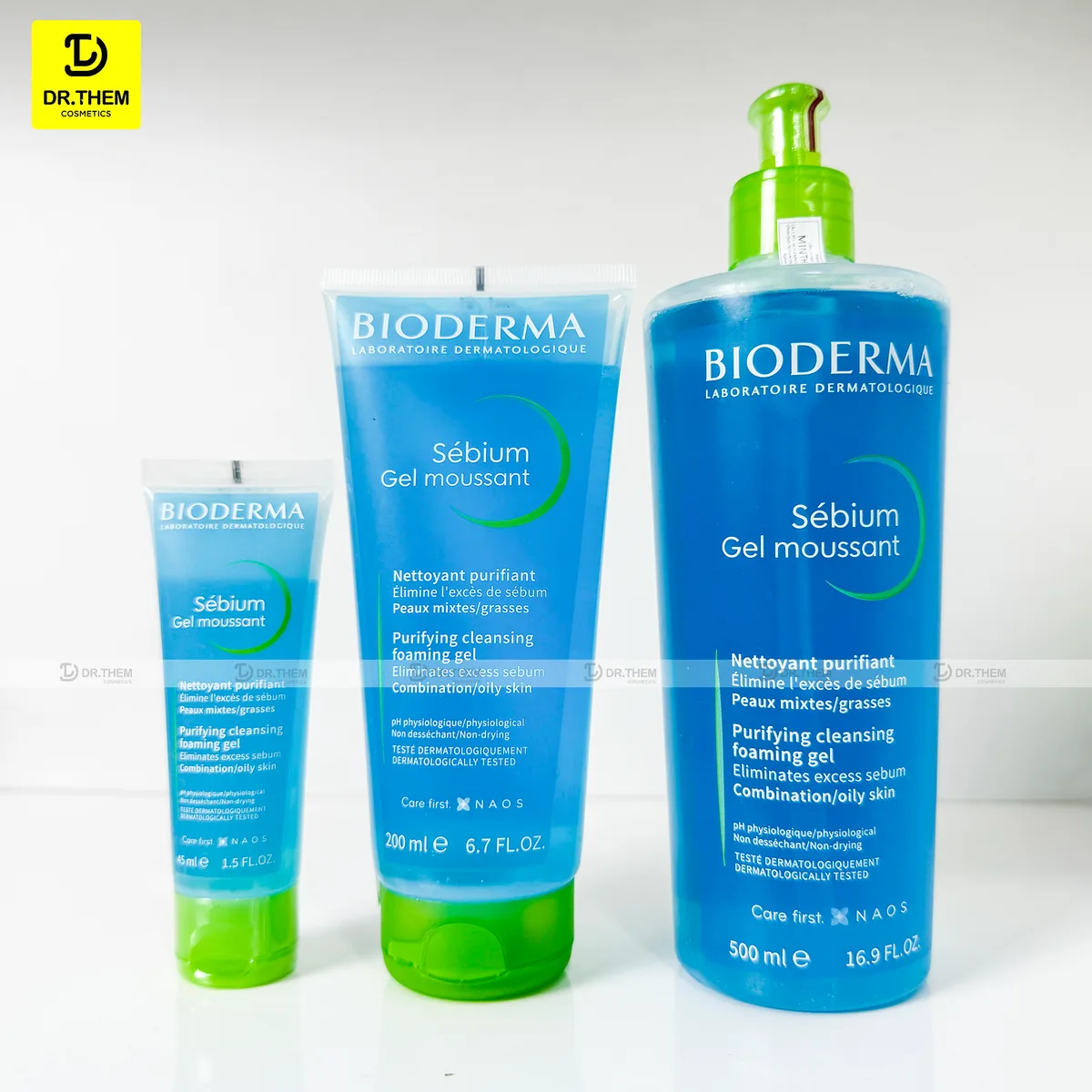Sữa Rửa Mặt Bioderma Sebium Gel Moussant Tạo Bọt Làm Sạch Kiềm Dầu Cho Da Hỗn Hợp Da Dầu Mụn 45ml 200ml 500ml 7