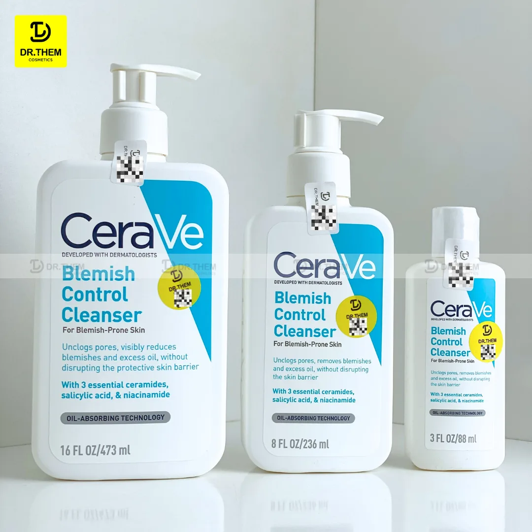 Sữa Rửa Mặt CeraVe Blemish Control Cleanser 2% Salicylic Acid Làm Sạch Sâu Hỗ Trợ Giảm Mụn Cho Da Dầu Mụn 88ml/236ml/473ml 7
