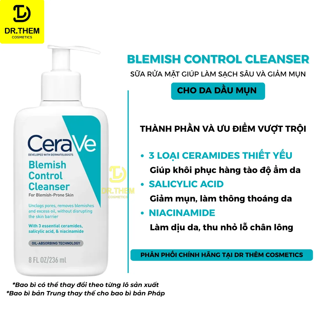 Sữa Rửa Mặt CeraVe Foaming Hydrating SA Smoothing Cleanser Làm Sạch Dịu Nhẹ Cho Mọi Loại Da 88ml 236ml 473ml 3