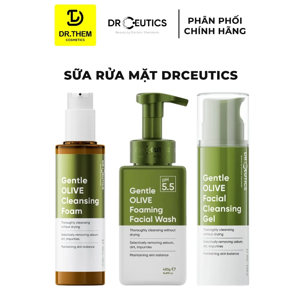 Sữa Rửa Mặt Drceutics Gentle Olive Cleansing Foam Làm Sạch Sâu Dịu Nhẹ Cân Bằng Ẩm Cho Mọi Loại Da