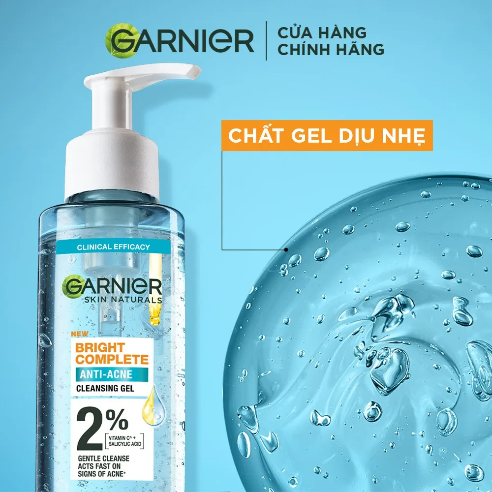 Sữa Rửa Mặt Garnier Bright Complete Anti Acne Cleansing Gel Foam 3 Trong 1 Hỗ Trợ Giảm Mụn Sáng Da 100ml/120ml 8