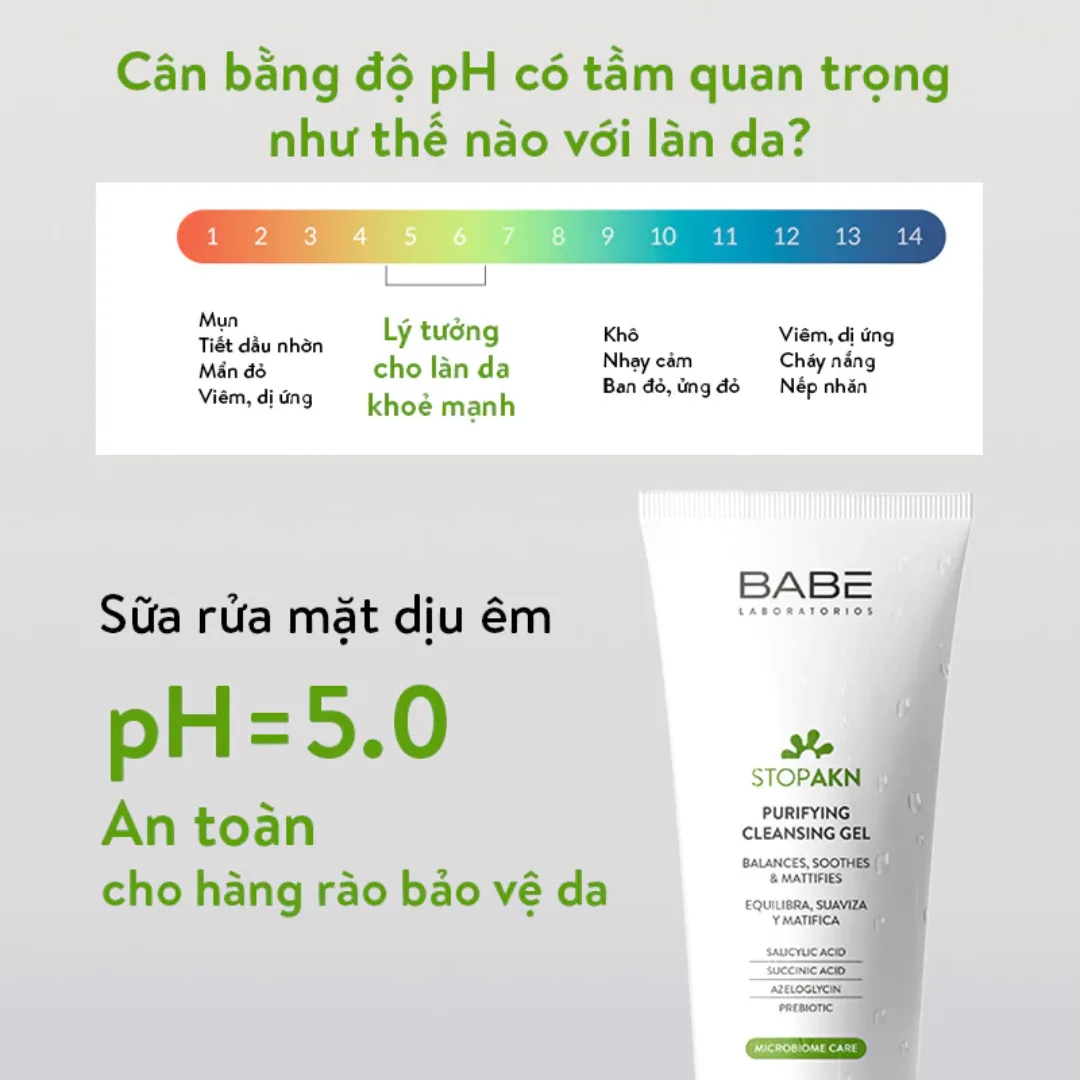 Sữa Rửa Mặt Laboratorios Babé Stop Akn Purifying Cleansing Gel Làm Sạch Sâu Cho Da Dầu Mụn 100ml 200ml 3