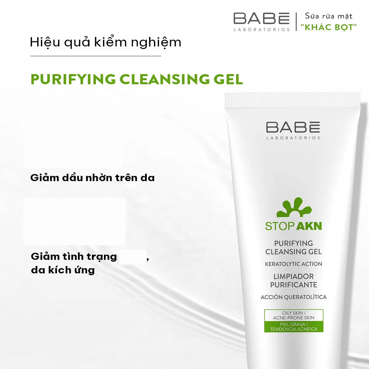 Sữa Rửa Mặt Laboratorios Babé Stop Akn Purifying Cleansing Gel Làm Sạch Sâu Cho Da Dầu Mụn 100ml 200ml 6