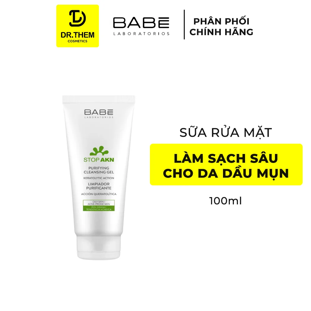 Sữa Rửa Mặt Laboratorios Babé Stop Akn Purifying Cleansing Gel Làm Sạch Sâu Cho Da Dầu Mụn 100ml 200ml 8