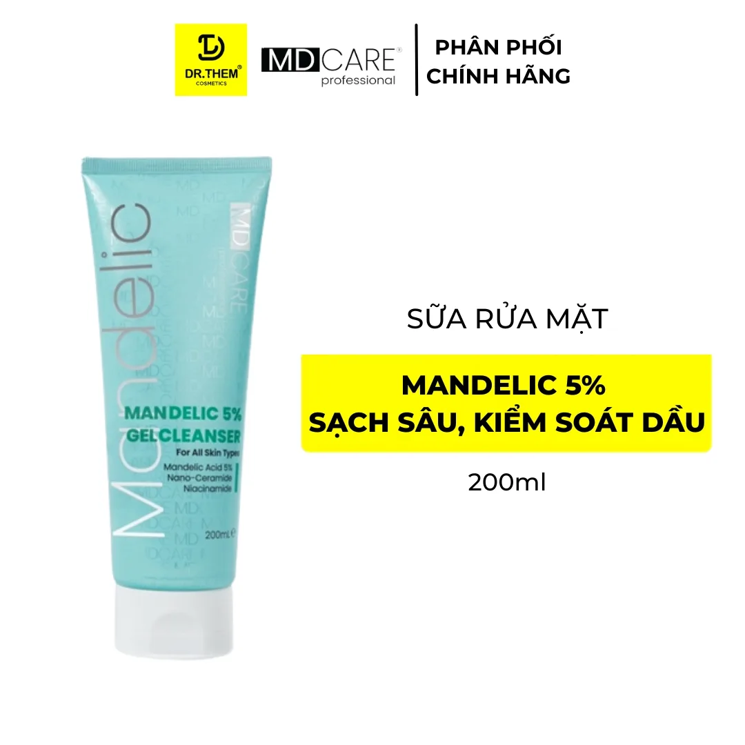 Sữa Rửa Mặt MD CARE Mandelic Acid 5% Dạng Gel Làm Sạch Sâu Tẩy Tế Bào Chết Nhẹ Nhàng Cho Da Dầu Mụn 30ml/200ml 7
