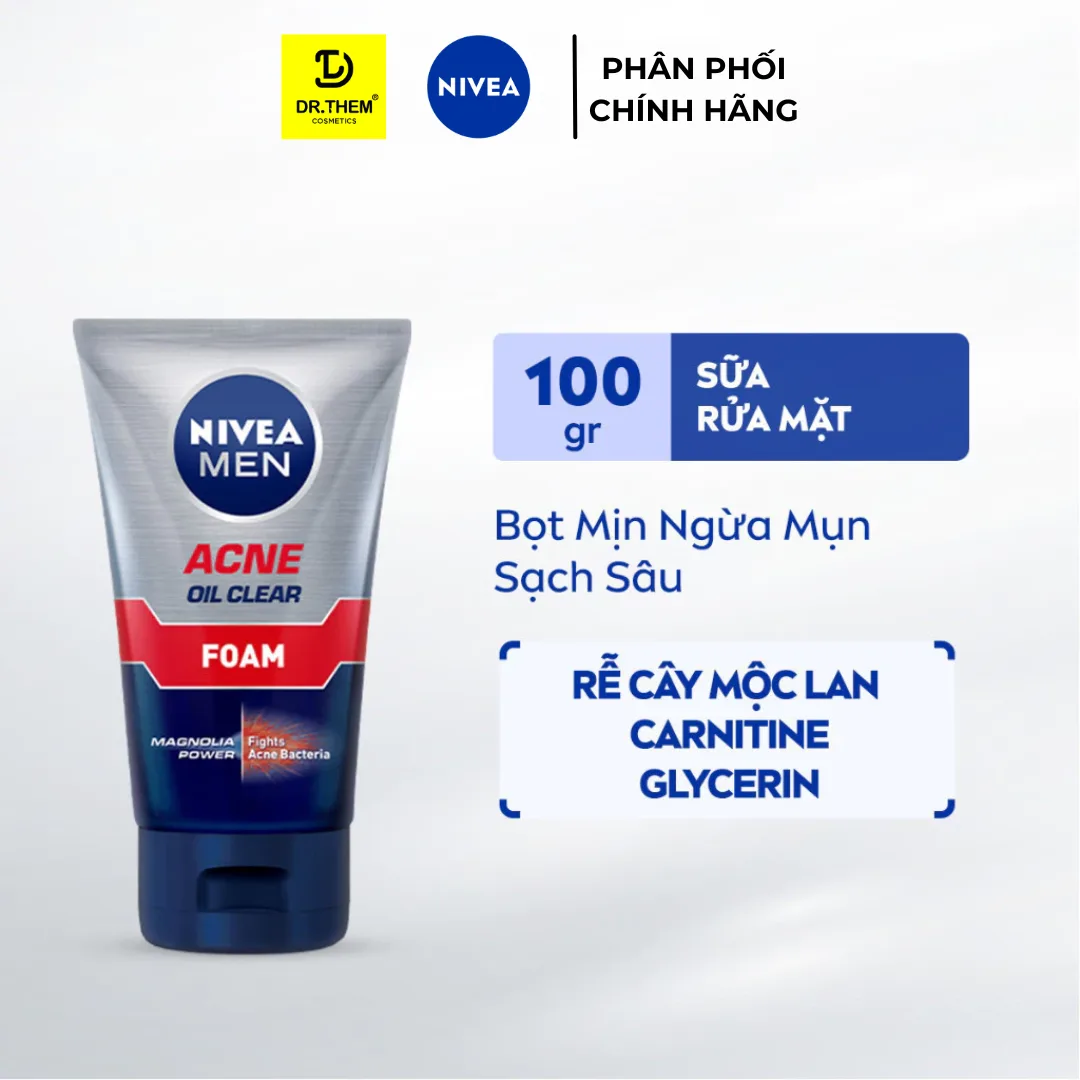 Sữa Rửa Mặt Nivea Men Làm Sạch Sâu Kiềm Dầu Hỗ Trợ Giảm Mụn Dưỡng Sáng Da Dành Cho Nam 100g/150g 2