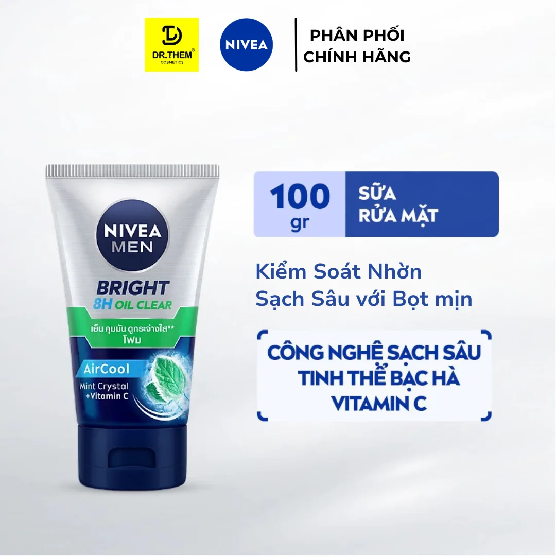 Sữa Rửa Mặt Nivea Men Làm Sạch Sâu Kiềm Dầu Hỗ Trợ Giảm Mụn Dưỡng Sáng Da Dành Cho Nam 100g/150g 4