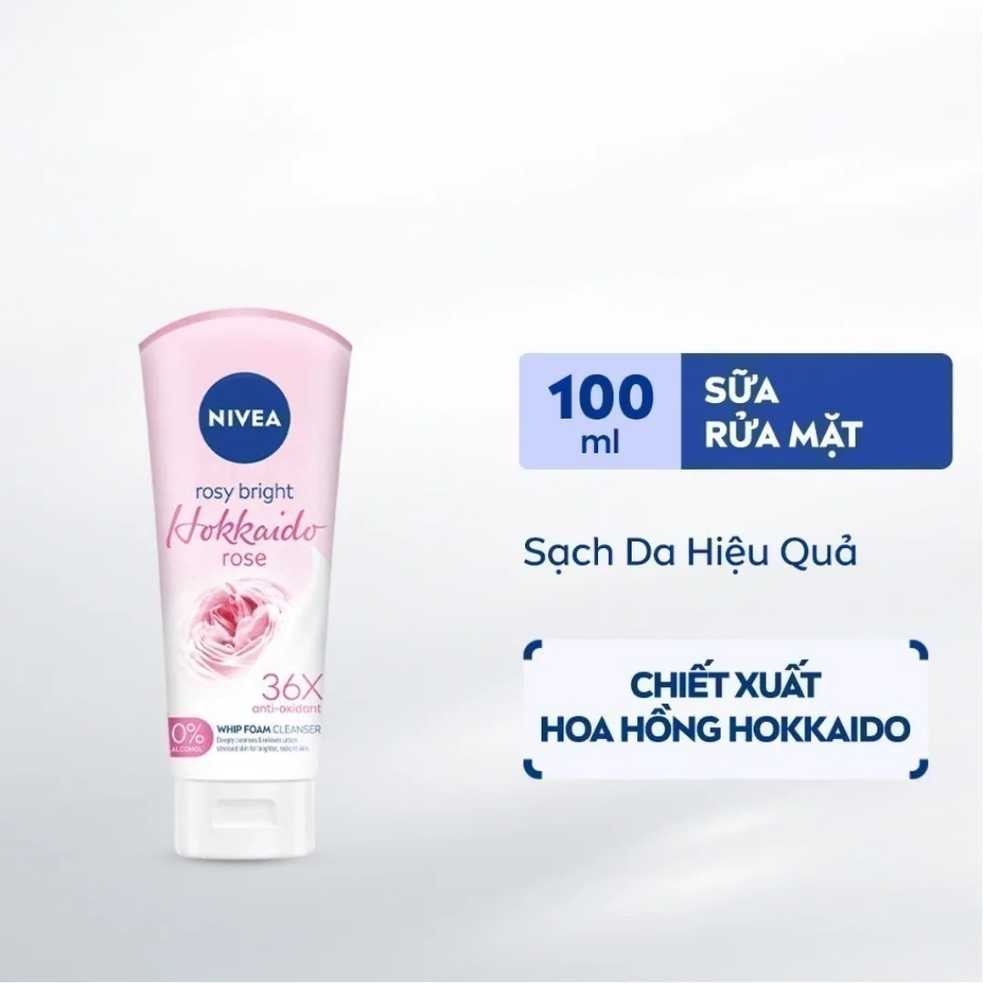 Sữa Rửa Mặt Nivea Pearl Bright Và Hoa Hồng Hokkaido Làm Sạch Sâu Dưỡng Sáng Da Dành Cho Nữ 100g 3