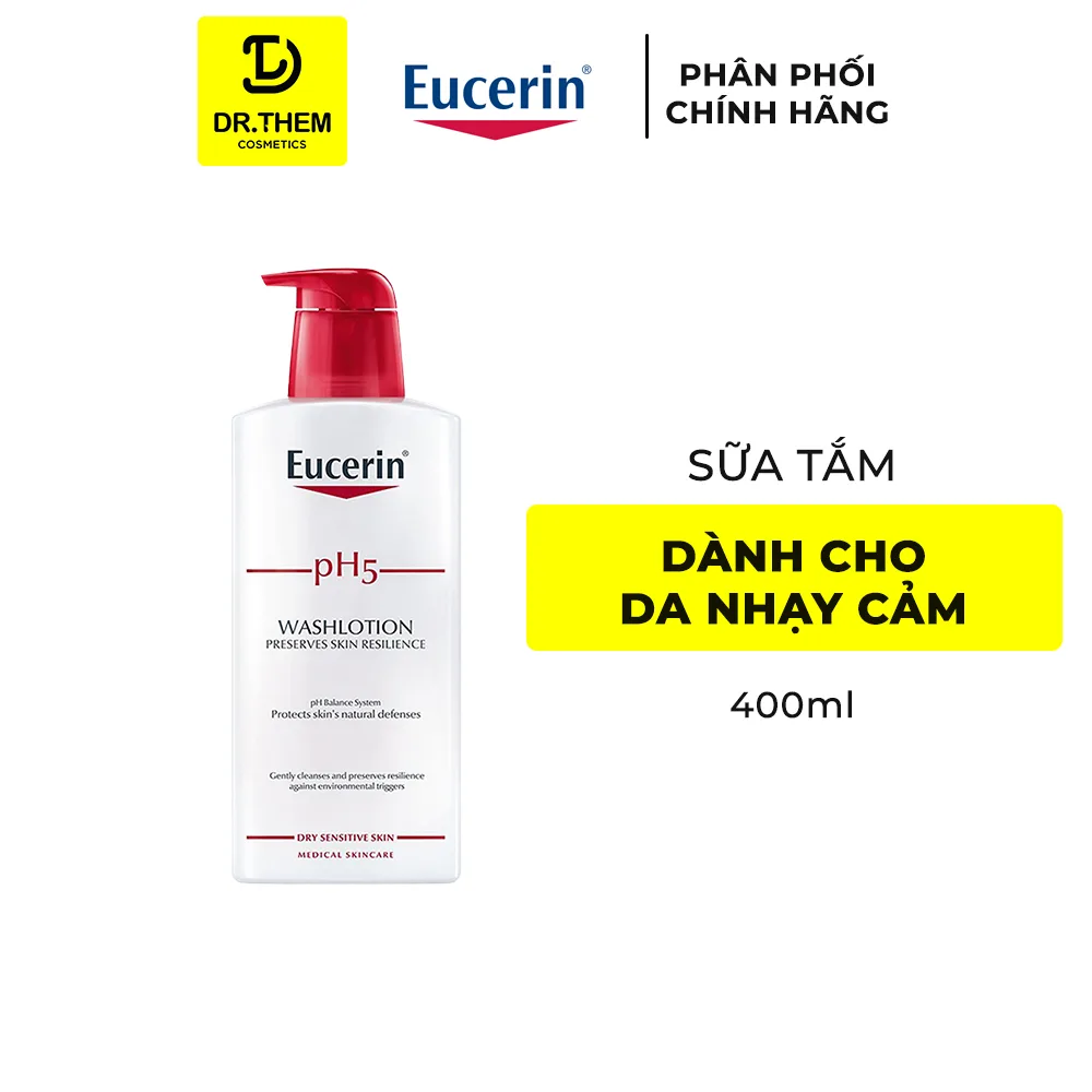 Sữa Tắm Eucerin pH5 Skin Resilience Washlotion Làm Sạch Dịu Nhẹ Dưỡng Ẩm Cho Da Nhạy Cảm 200ml/400ml/1000ml 8