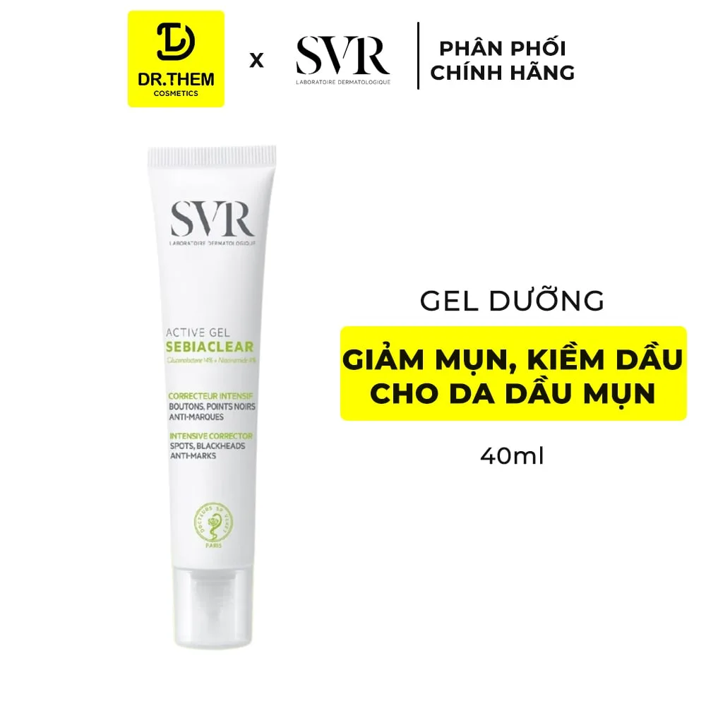 Gel Dưỡng SVR Sebiaclear Active Gel Hỗ Trợ Giảm Mụn Mờ Thâm Kiềm Dầu Cho Da Dầu Mụn Nhạy Cảm 40ml