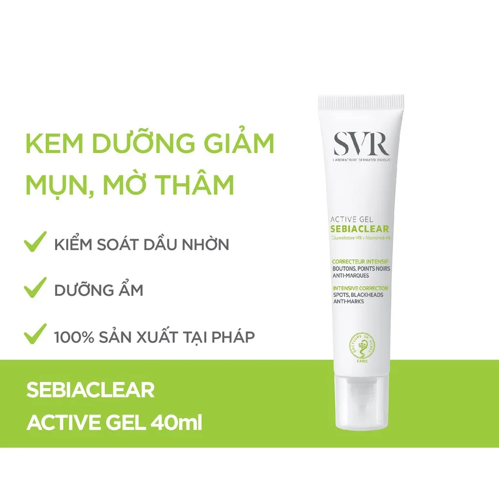 Gel Dưỡng SVR Sebiaclear Active Gel Hỗ Trợ Giảm Mụn Mờ Thâm Kiềm Dầu Cho Da Dầu Mụn Nhạy Cảm 40ml 2