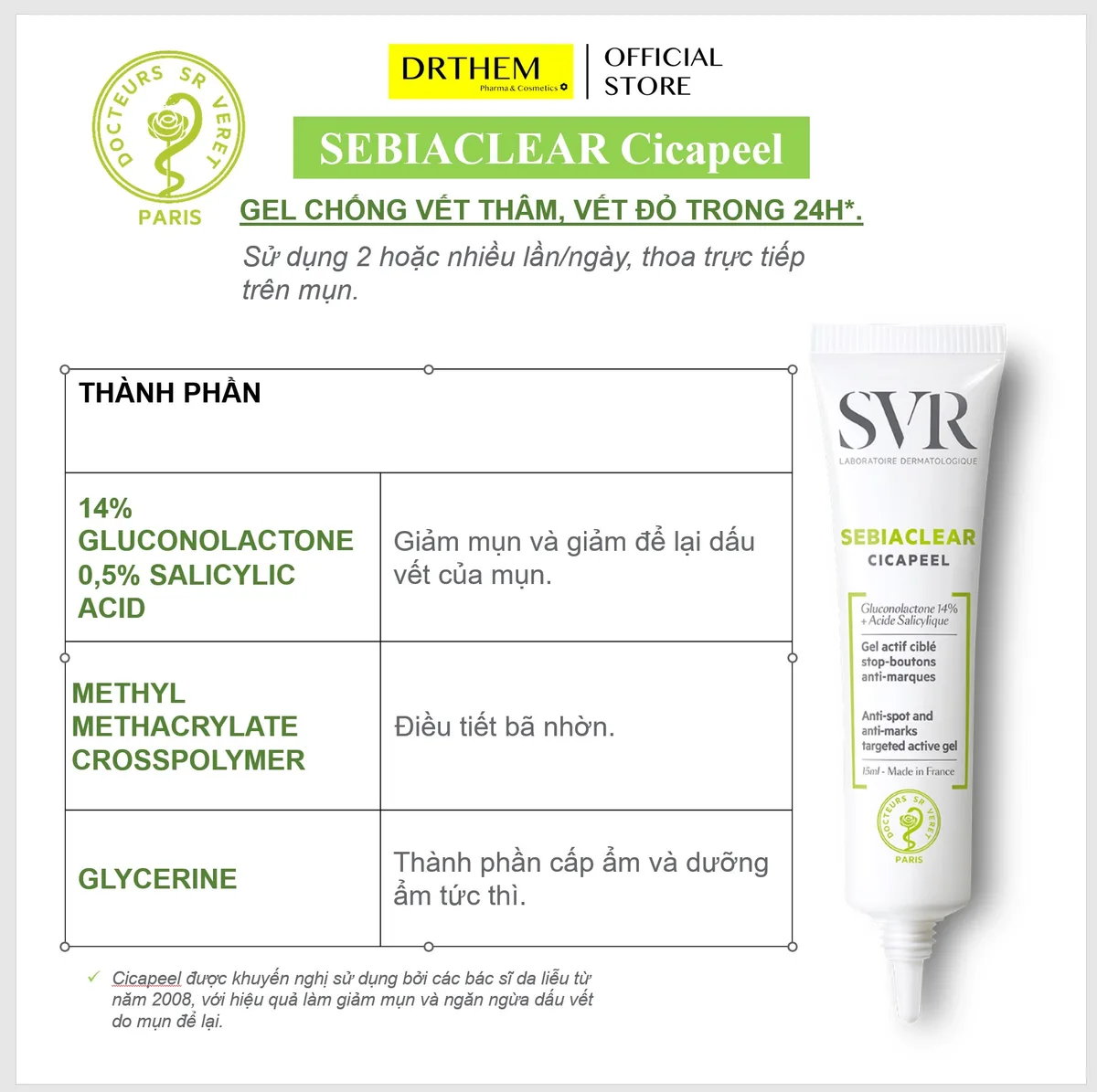 Kem Dưỡng SVR Sebiaclear Mat+Pores Kiềm Dầu Hỗ Trợ Se Khít Lỗ Chân Lông Cho Da Dầu Mụn 40ml 3