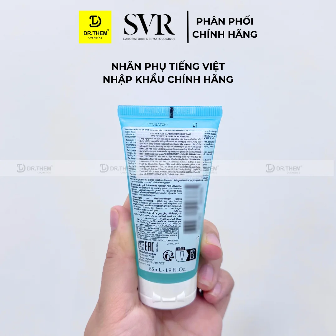 Gel Rửa Mặt SVR Physiopure Gelée Moussante Làm Sạch Dịu Nhẹ Cấp Ẩm Cho Da Nhạy Cảm Dễ Kích Ứng 55ml 4