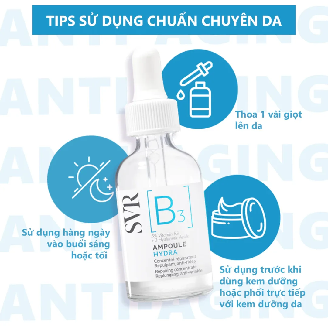 Tinh Chất SVR [B3] Ampoule Hydra Cấp Ẩm Phục Hồi Ngăn Ngừa Nếp Nhăn Cho Da Nhạy Cảm Thiếu Nước 30ml 7