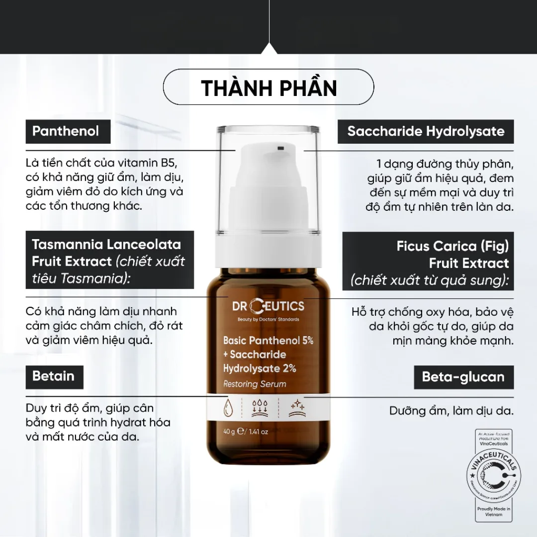 Tinh Chất DrCeutics Serum B5 Basic Và Dexpanthenol 10% Cấp Ẩm Hỗ Trợ Phục Hồi Làm Dịu Da Dầu Mụn 30g/40g/100g 5