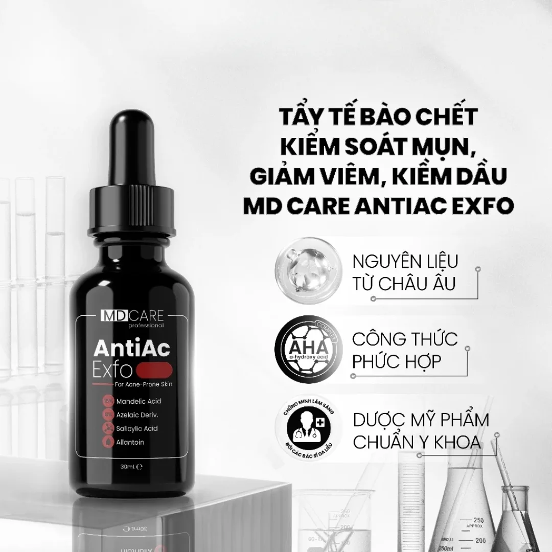 Tinh Chất Tẩy Tế Bào Chết MD CARE AntiAc Exfo Hỗ Trợ Giảm Mụn Kiềm Dầu Làm Dịu Da Cho Da Dầu Mụn 10ml/30ml 2