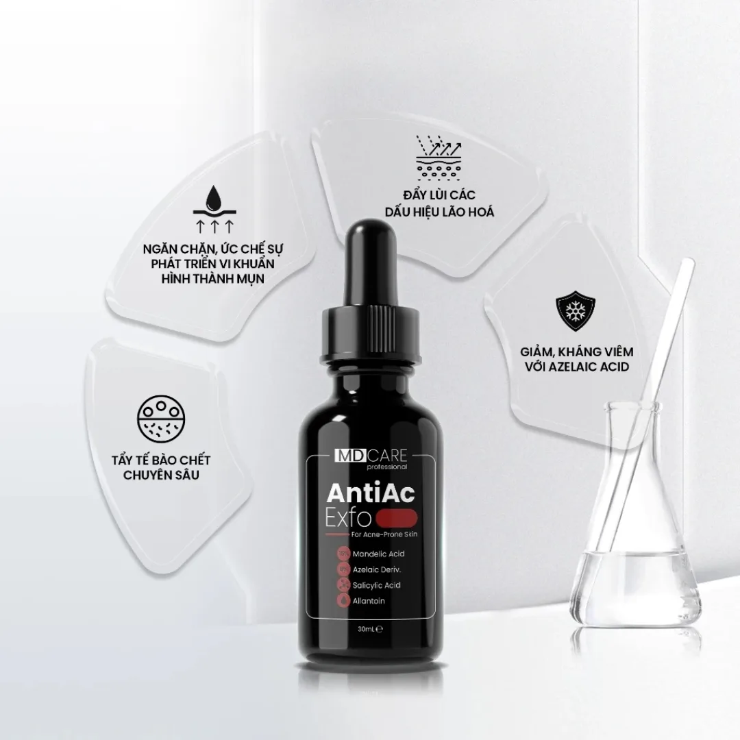 Tinh Chất Tẩy Tế Bào Chết MD CARE AntiAc Exfo Hỗ Trợ Giảm Mụn Kiềm Dầu Làm Dịu Da Cho Da Dầu Mụn 10ml/30ml 3