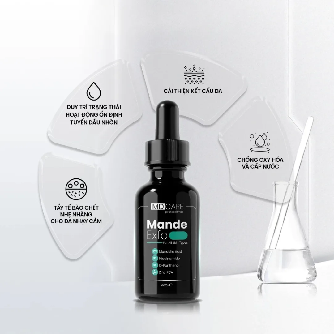 Tinh Chất Tẩy Tế Bào Chết MD CARE Mande Exfo Cấp Ẩm Làm Sáng Da Căng Bóng Cho Da Dầu Hỗn Hợp 10ml/30ml 3