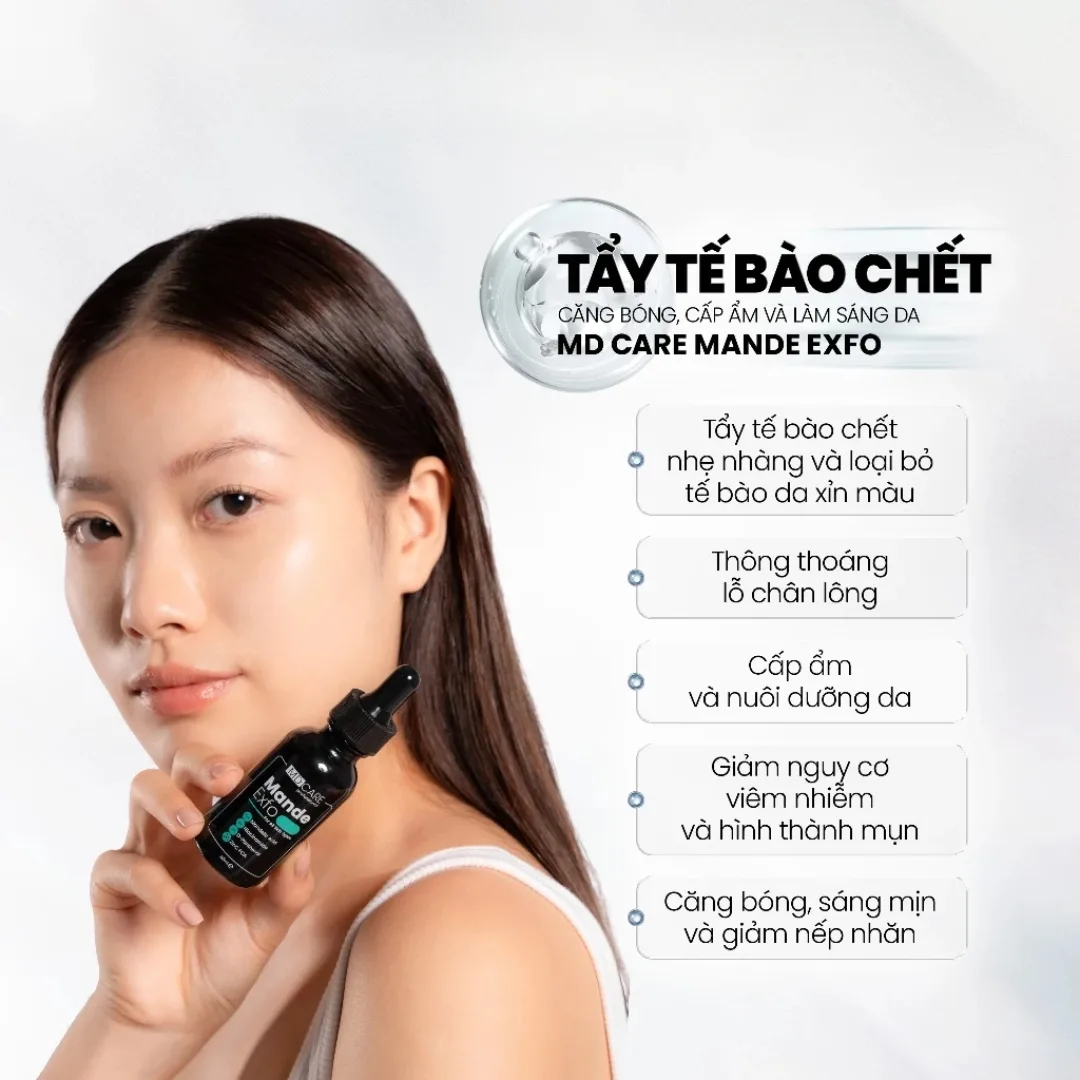 Tinh Chất Tẩy Tế Bào Chết MD CARE Mande Exfo Cấp Ẩm Làm Sáng Da Căng Bóng Cho Da Dầu Hỗn Hợp 10ml/30ml 5