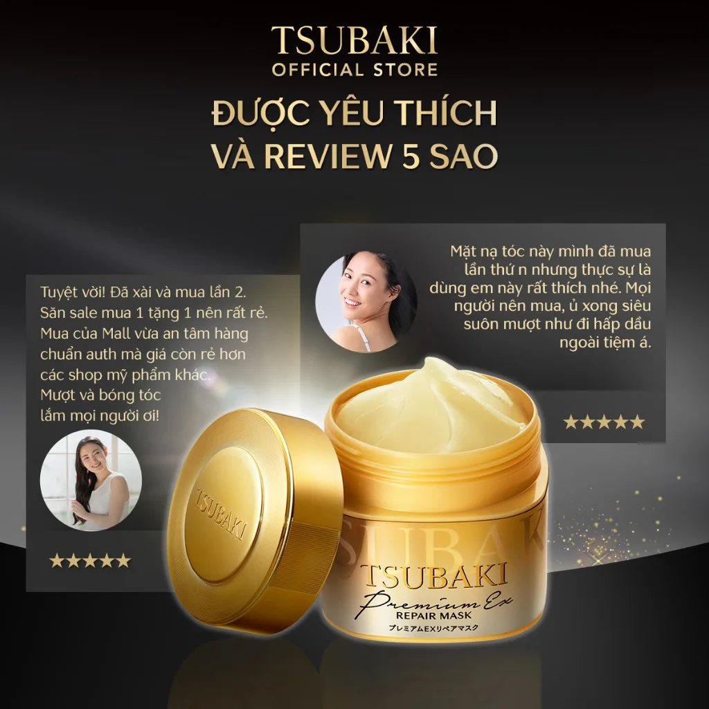 Mặt Nạ Tóc Tsubaki Premium EX Repair Mask Ủ Tóc Cao Cấp Hỗ Trợ Phục Hồi Hư Tổn Suôn Mượt 180g 6