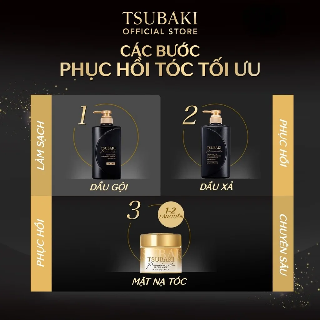 Mặt Nạ Tóc Tsubaki Premium EX Repair Mask Ủ Tóc Cao Cấp Hỗ Trợ Phục Hồi Hư Tổn Suôn Mượt 180g 7
