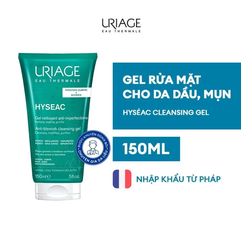 Gel Rửa Mặt Uriage Hyséac Gel Nettoyant Làm Sạch Dịu Nhẹ Không Xà Phòng Cho Da Dầu Mụn Hỗn Hợp 150ml 2
