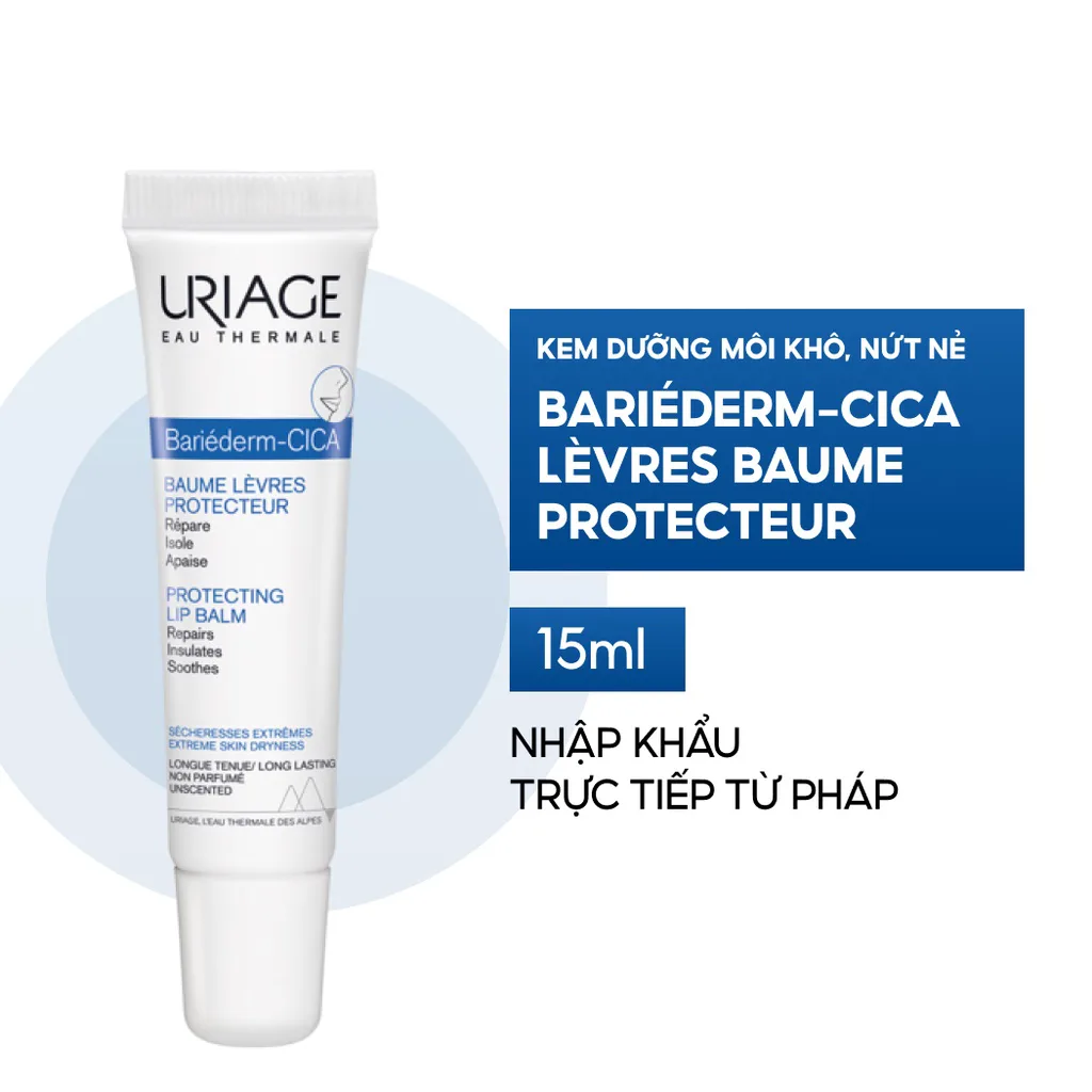 Kem Dưỡng Môi Uriage Bariéderm Cica Lèvres Baume Protecteur Hỗ Trợ Phục Hồi Môi Khô Nứt Nẻ 15ml 2
