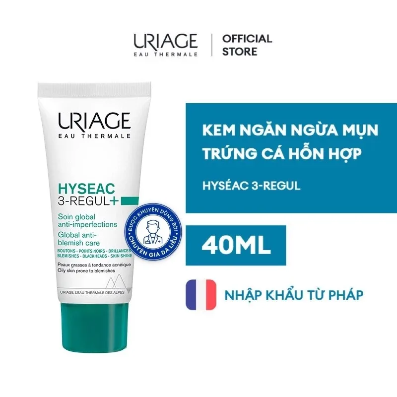 Kem Dưỡng Uriage Hyséac 3-Regul Hỗ Trợ Giảm Mụn Kiềm Dầu Ngăn Ngừa Mụn Trứng Cá Cho Da Dầu 40ml 2