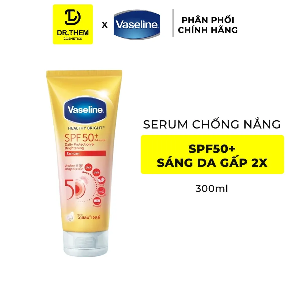 Serum Dưỡng Thể Vaseline Chống Nắng Phổ Rộng SPF50 PA+++ Dưỡng Sáng Da Toàn Thân 300ml