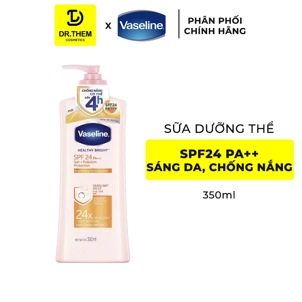 Sữa Dưỡng Thể Vaseline Healthy Bright Dưỡng Sáng Da Bảo Vệ Toàn Diện Cấp Ẩm Toàn Thân 350ml 6