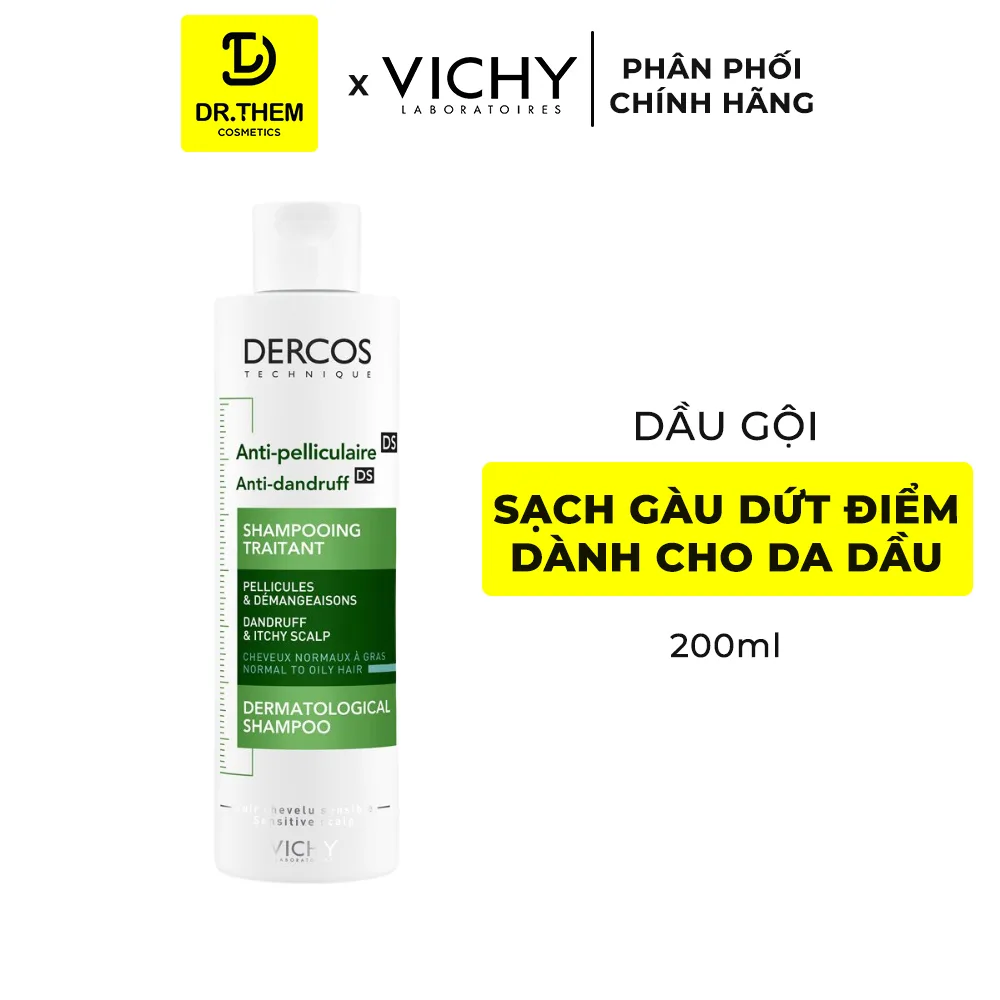 Dầu Gội Vichy Dercos Technique Anti Dandruff Advanced Action Hỗ Trợ Giảm Gàu Cho Da Đầu Dầu 50ml 200ml 8