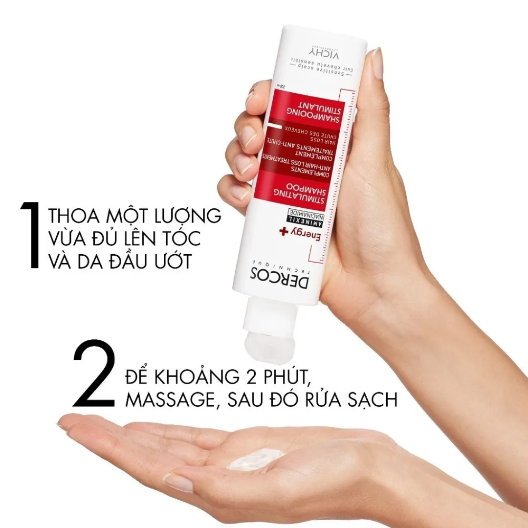 Dầu Gội Vichy Dercos Energy+ Aminexil Stimulating Shampoo Hỗ Trợ Giảm Gãy Rụng Tóc 200ml 4