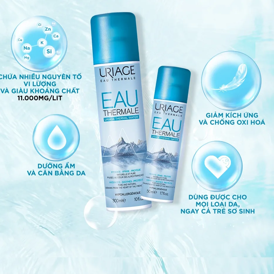 Xịt Khoáng Uriage Eau Thermale Cấp Ẩm Làm Dịu Da Tăng Cường Hàng Rào Bảo Vệ Da 150ml 300ml 4