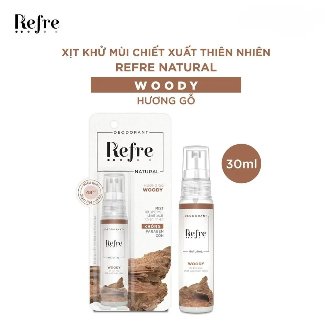 Xịt Khử Mùi Refre Natural Chiết Xuất Thiên Nhiên Khử Mùi Giảm Tiết Mồ Hôi 48H Không Cồn Không Paraben 30ml 4