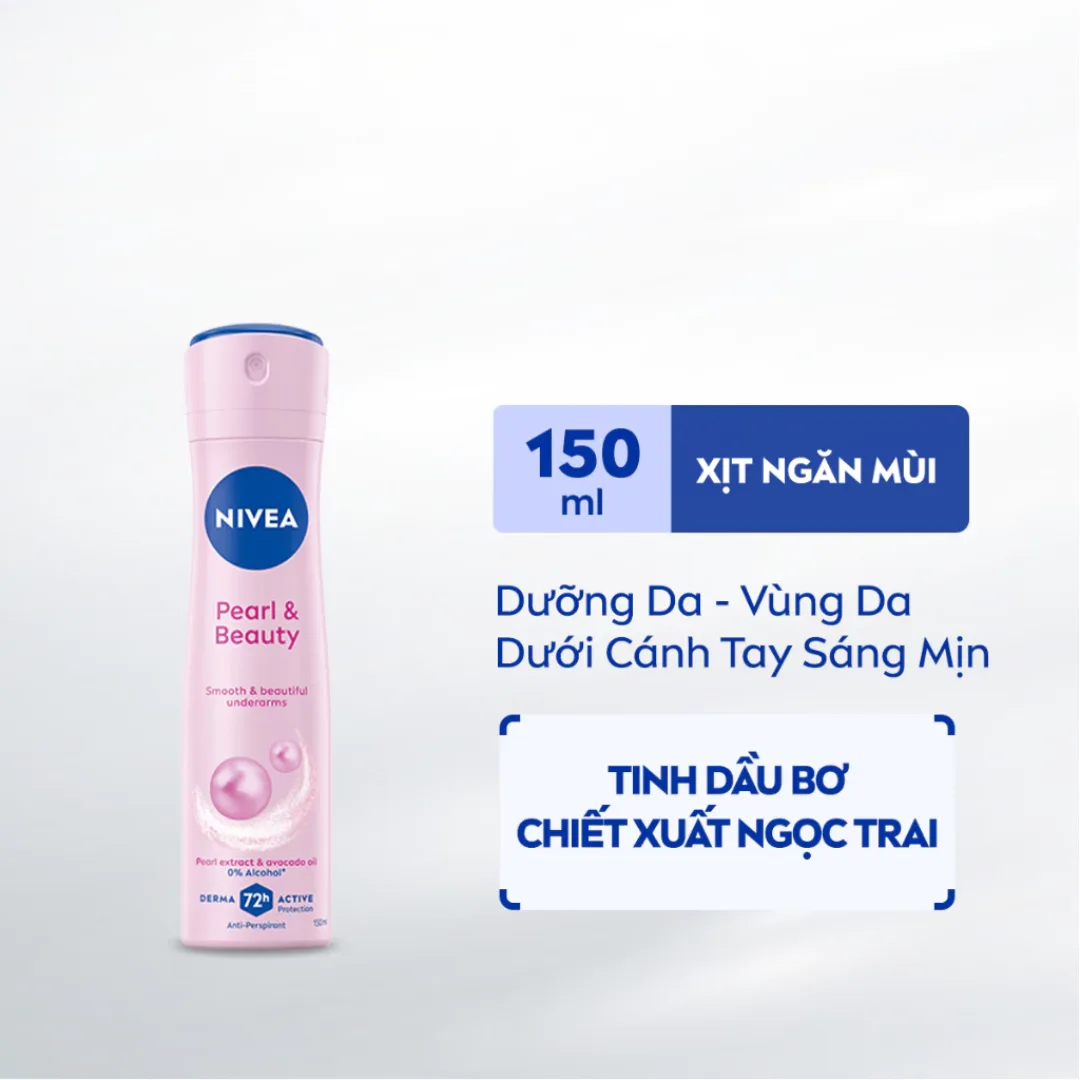 Xịt Lăn Khử Mùi Nivea Pearl And Beauty Chiết Xuất Ngọc Trai Dưỡng Sáng Mềm Mịn Ngăn Mùi 72 Giờ 50ml/150ml 3