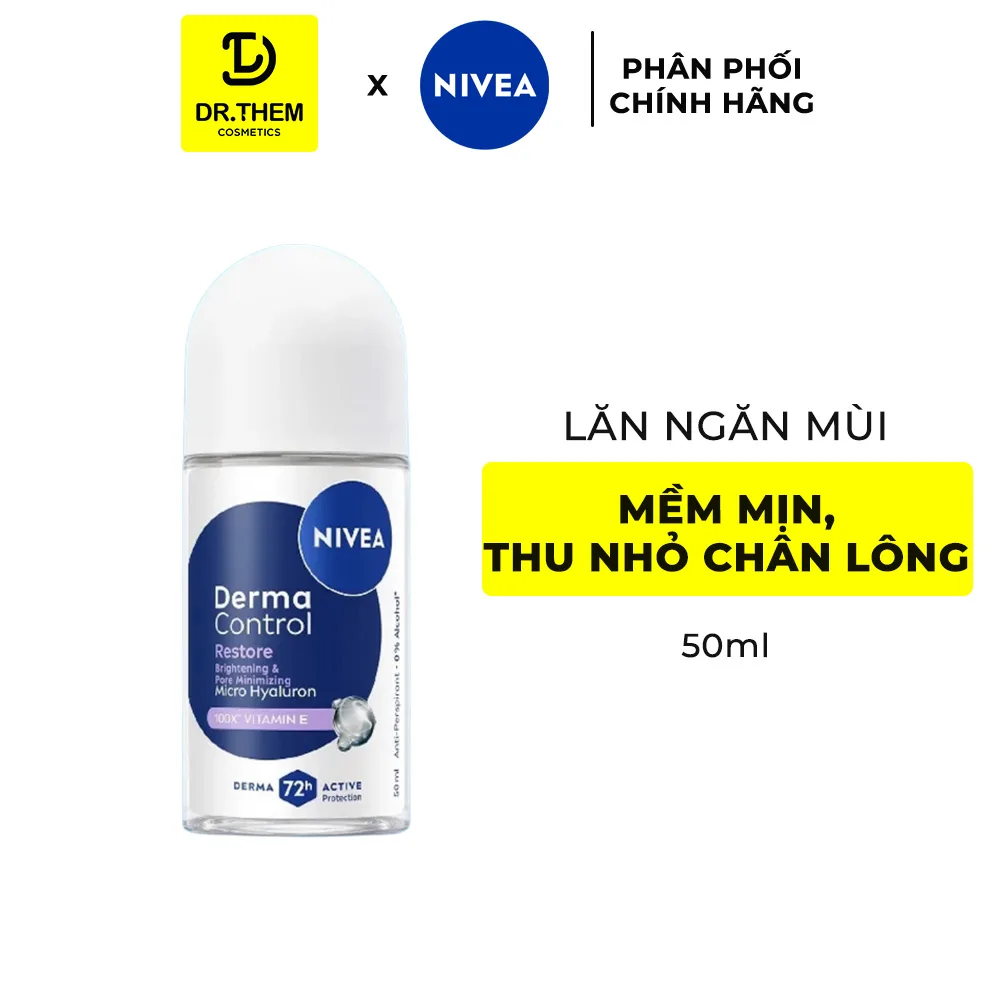 Xịt Lăn Ngăn Mùi Nivea Derma Control Restore Hỗ Trợ Phục Hồi Hàng Rào Da Thu Nhỏ Lỗ Chân Lông 50ml/150ml 7