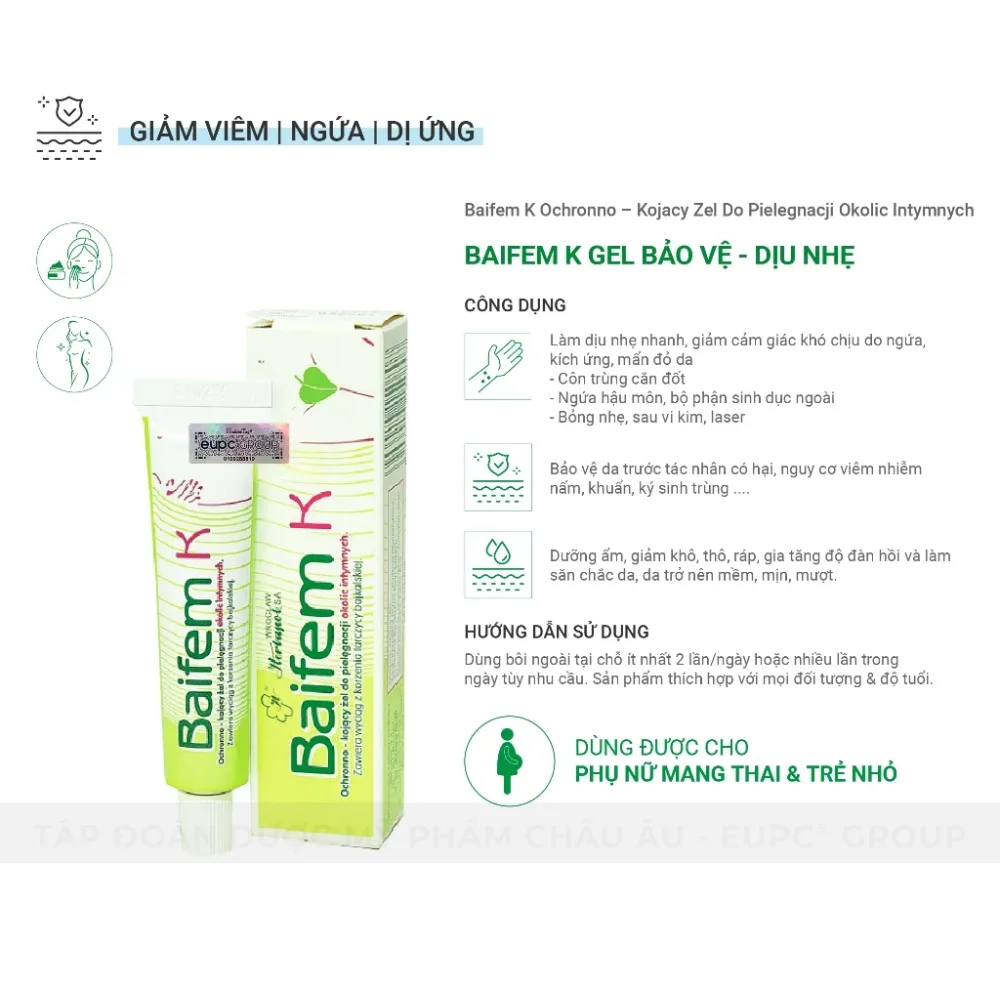 Gel Bôi Da Baifem K Chiết Xuất Hoàng Cầm Làm Dịu Da Bảo Vệ Da Giảm Kích Ứng Mẩn Đỏ Cho Da Nhạy Cảm 15g 5