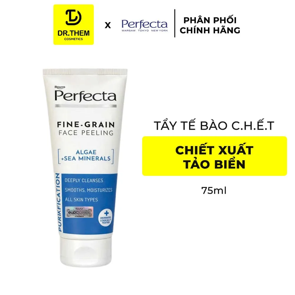 Tẩy Tế Bào Chết Hạt Siêu Mịn Perfecta Algi Mineraly Morskie Peeling Drobnoziarnisty Tảo Biển Cho Da Dầu Hỗn Hợp 75ml 2