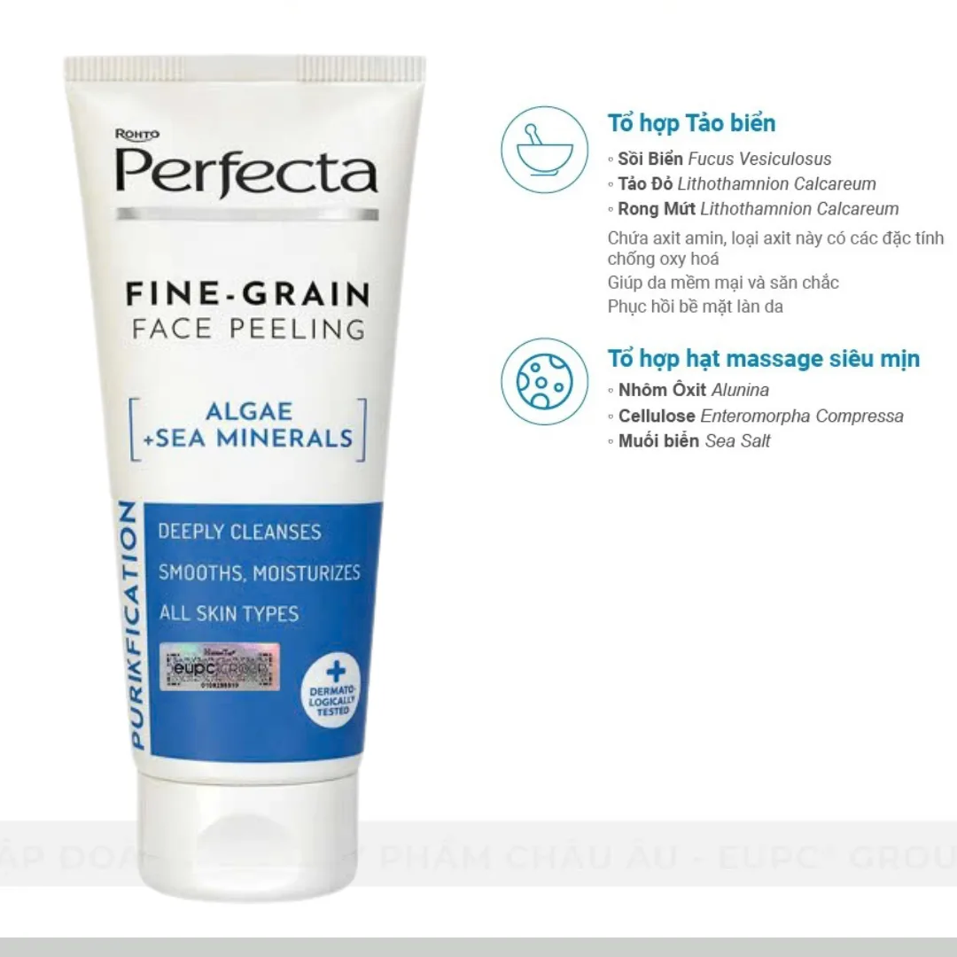 Tẩy Tế Bào Chết Hạt Siêu Mịn Perfecta Algi Mineraly Morskie Peeling Drobnoziarnisty Tảo Biển Cho Da Dầu Hỗn Hợp 75ml 5