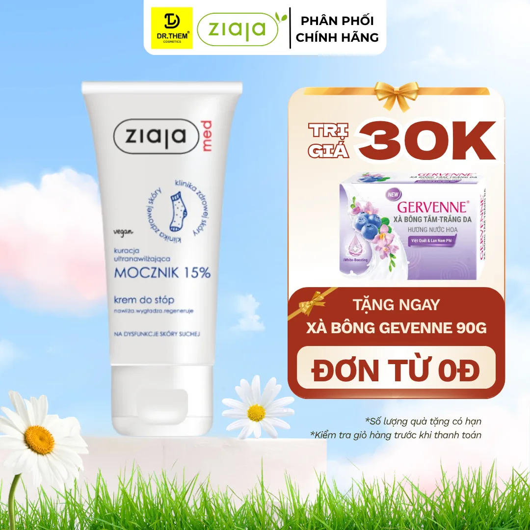 Kem Dưỡng Ziaja Med Mocznik 15% Urê Làm Mềm Da Dưỡng Ẩm Chuyên Sâu Giảm Khô Nứt Nẻ Cho Da Rất Khô 100ml