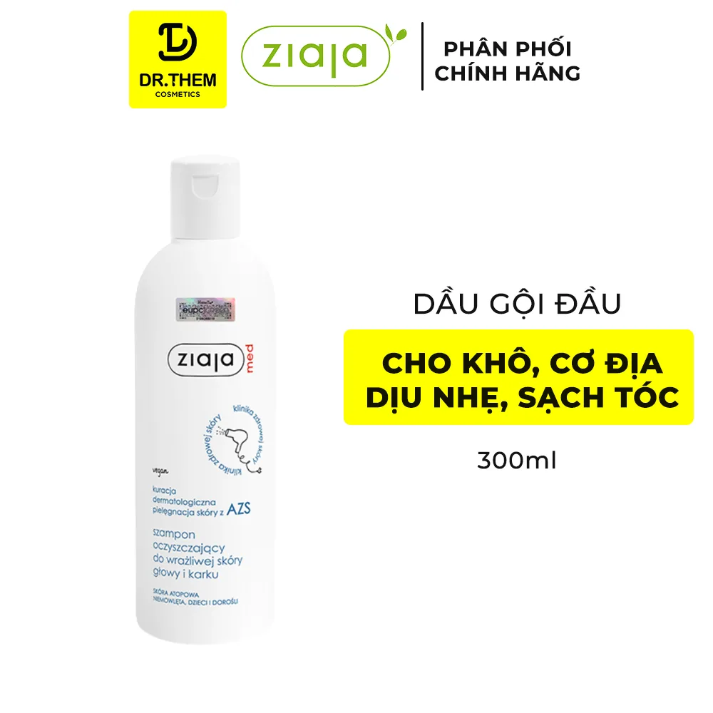 Dầu Gội Ziaja Med Atopic Dermatitis Cleansing Shampoo Làm Sạch Tóc Dịu Nhẹ Da Đầu Giảm Gàu Ngứa 300ml 2